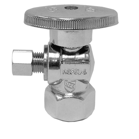 Jones Stephens 1/2" FIP x 1/4" OD Chrome Plated Quarter Turn Supply Stop, Angle S10328
